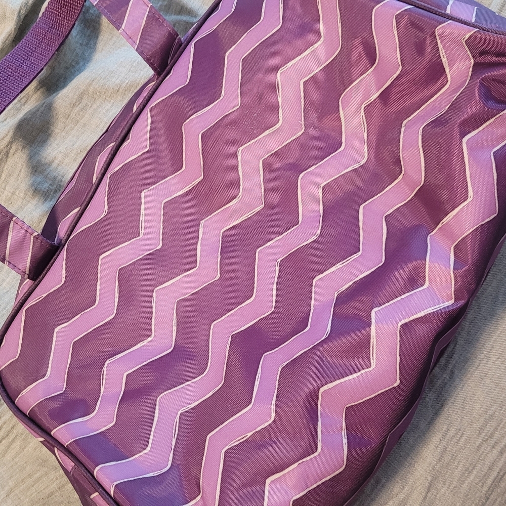 Purple Chevron Makeup Bag